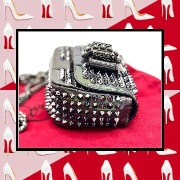 Christian Louboutin 'Sweet Charity' Spiked Calfskin Shoulder Bag - Picture 6 of 9